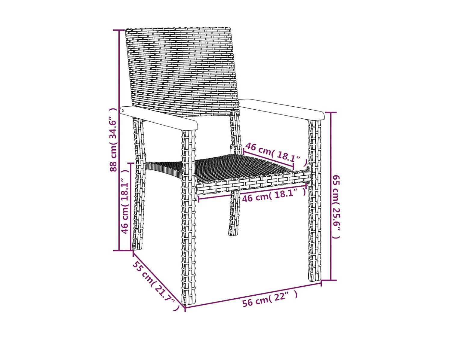 7-tlg. Garten-Essgruppe Schwarz Poly Rattan