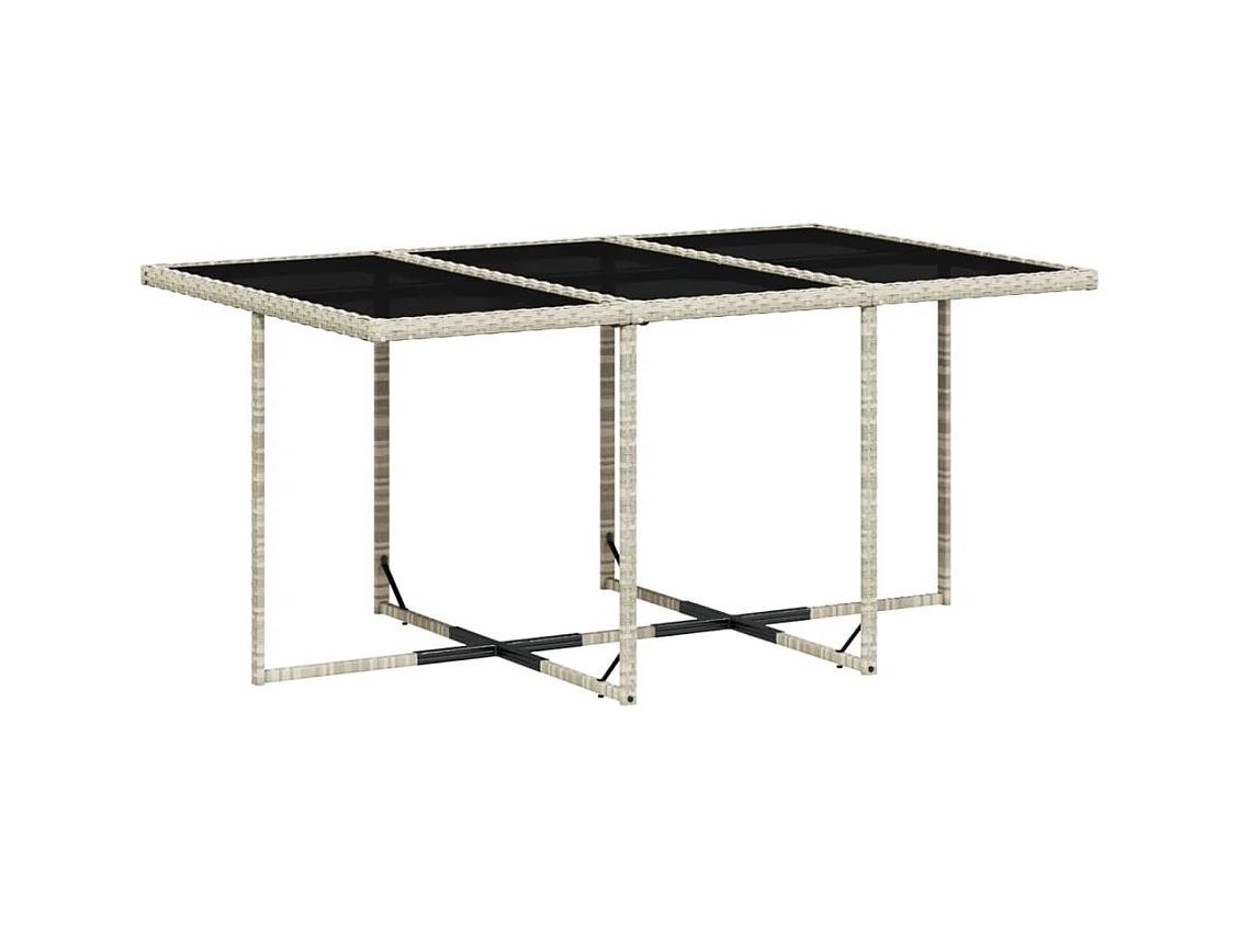 Ensemble à manger de jardin 11pcs avec coussins gris poly rotin
