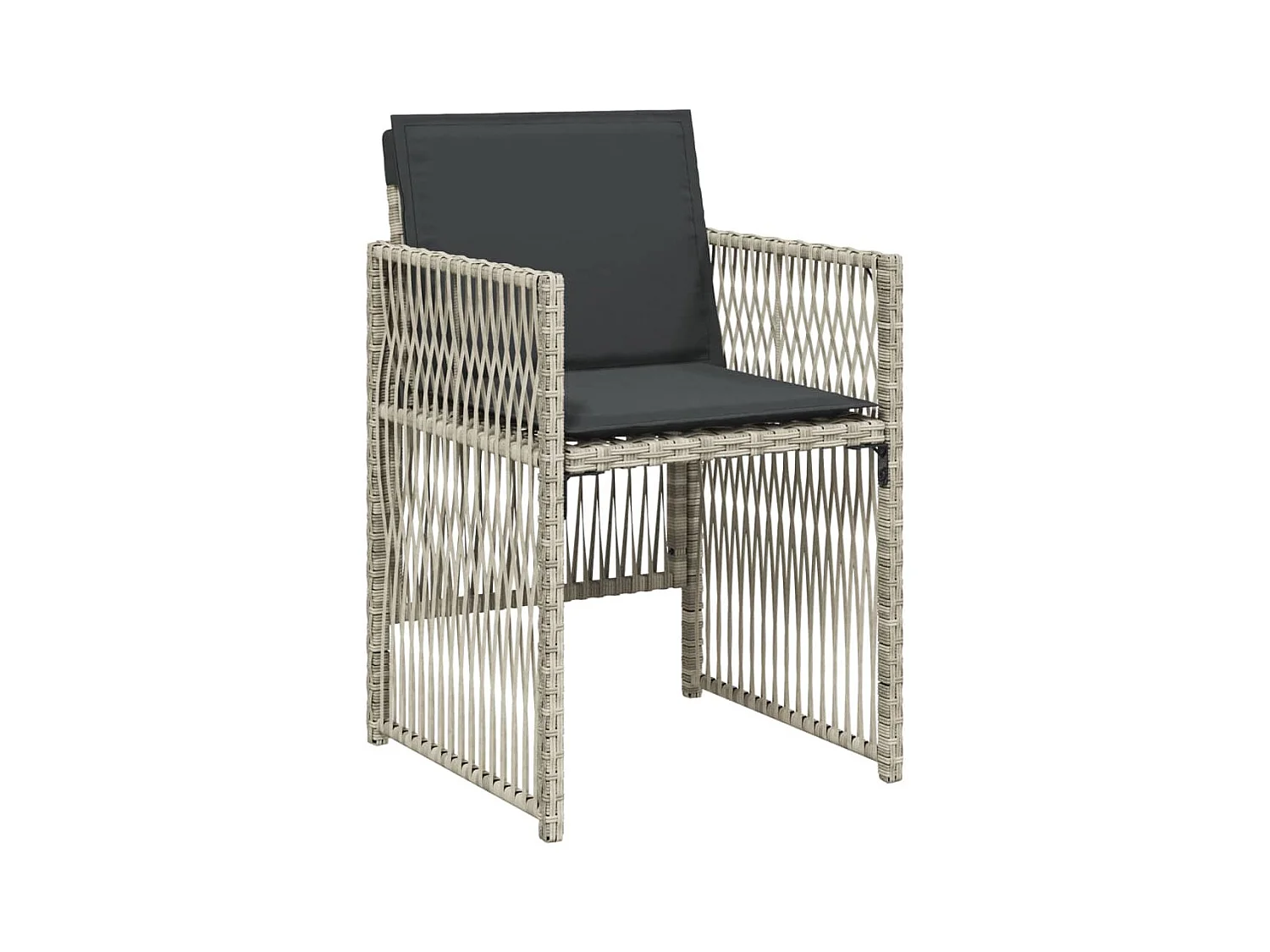 Ensemble à manger de jardin 11pcs avec coussins gris poly rotin