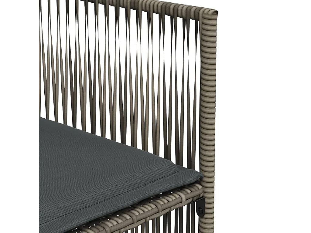 Ensemble à manger de jardin et coussins 7 pcs gris rotin