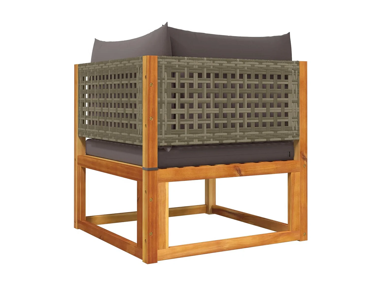 Set sofás de jardín con cojines 4 pzas madera maciza de acacia