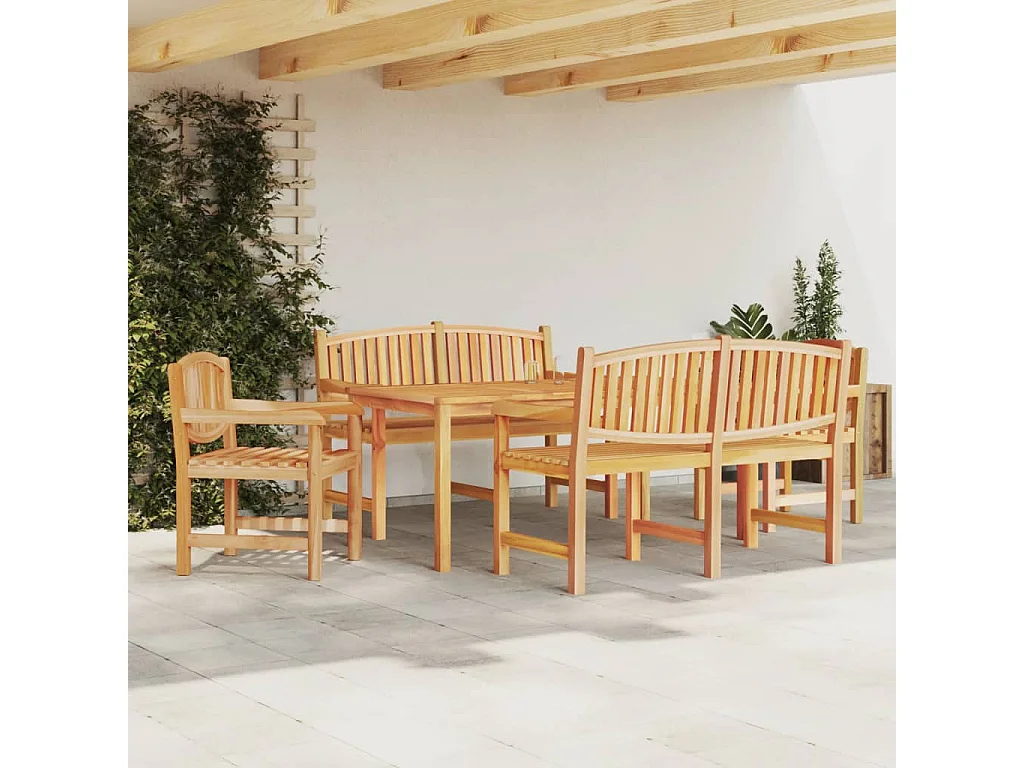 Ensemble à manger de jardin 5pcs Bois de teck massif