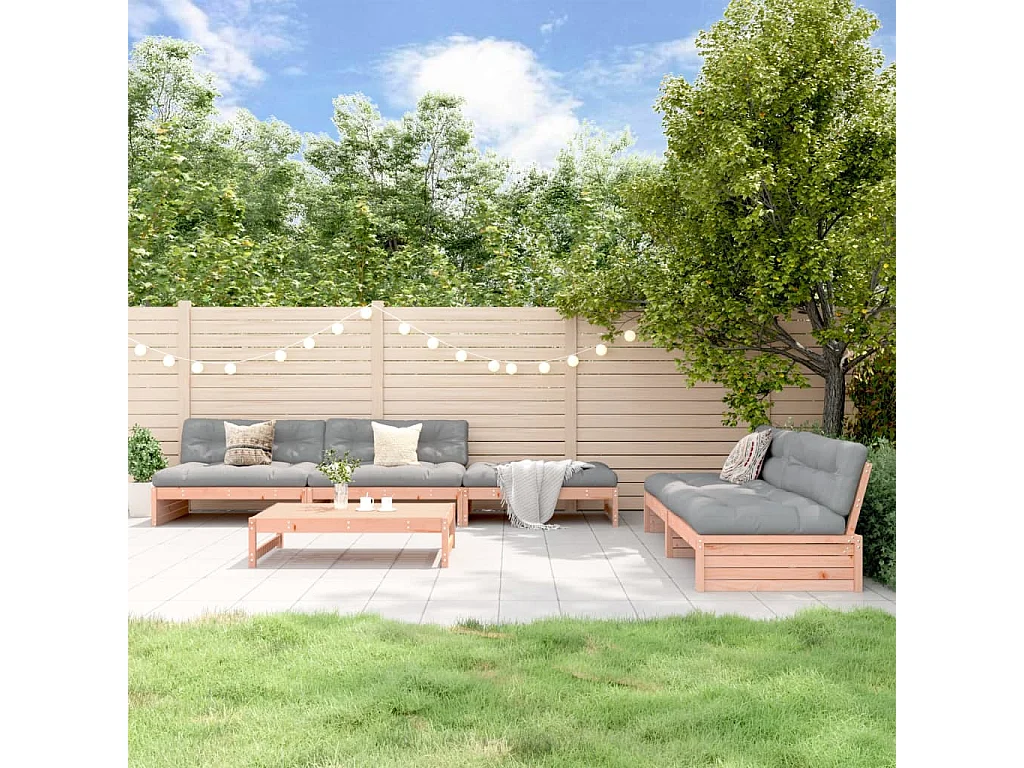 Salon de jardin 6 pcs bois massif douglas