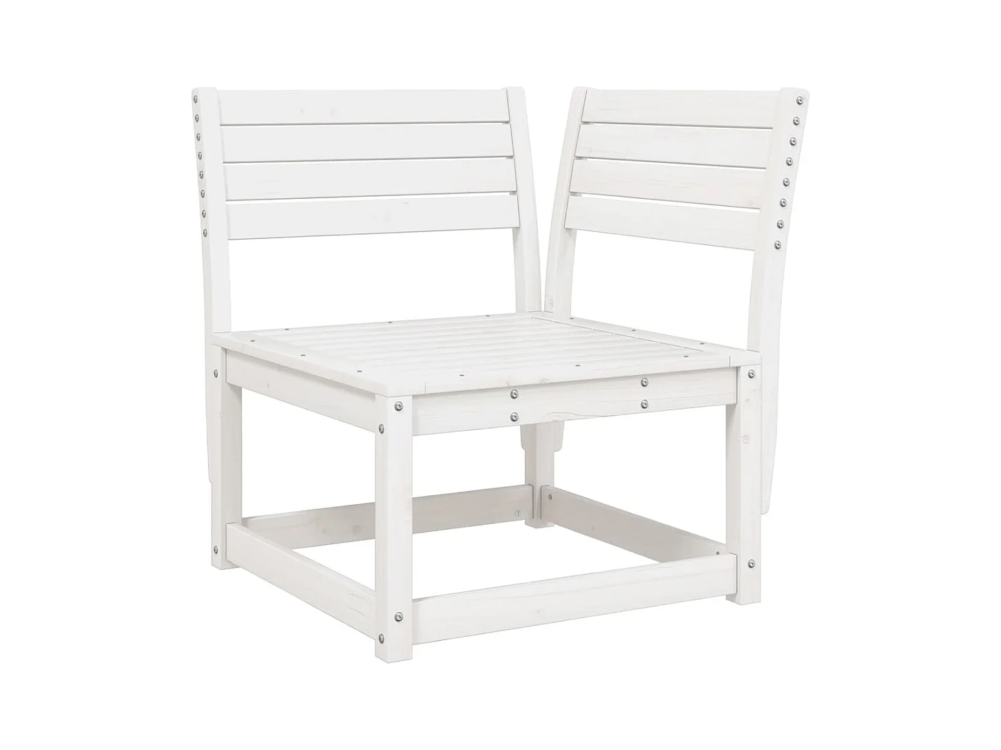 4-delige Loungeset massief grenenhout wit