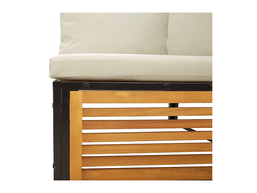 Salon de jardin avec coussins 3 pcs bois massif d'acacia