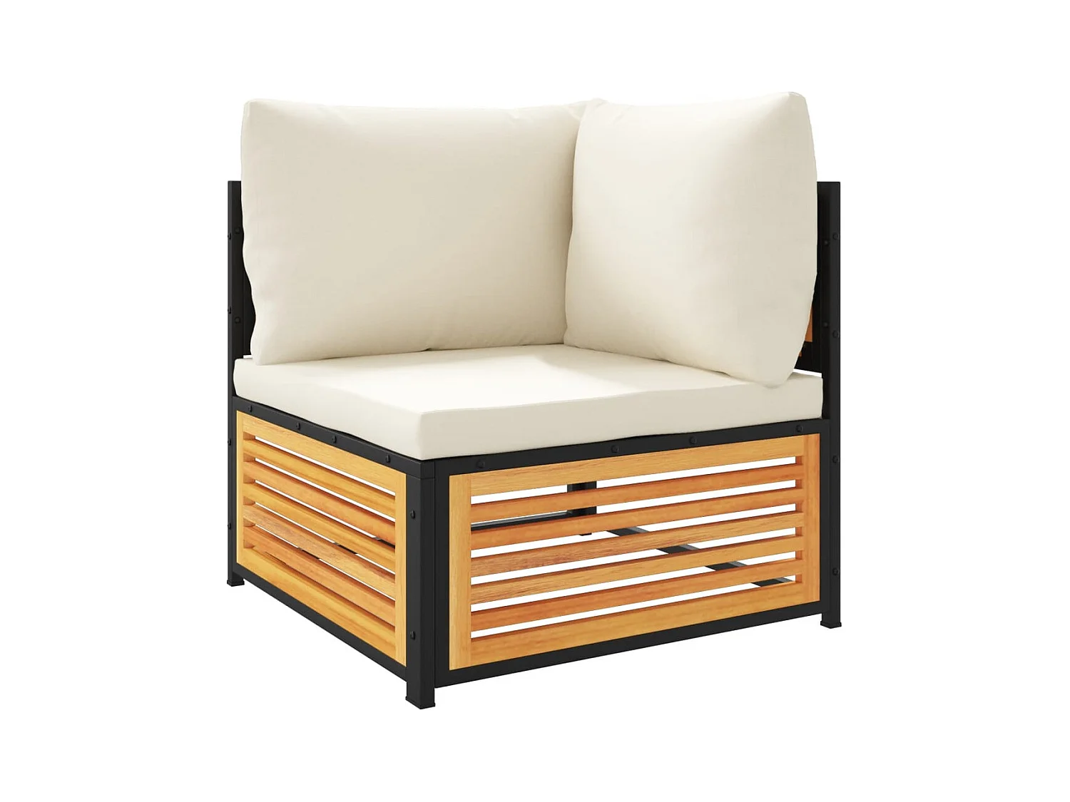 Salon de jardin avec coussins 3 pcs bois massif d'acacia