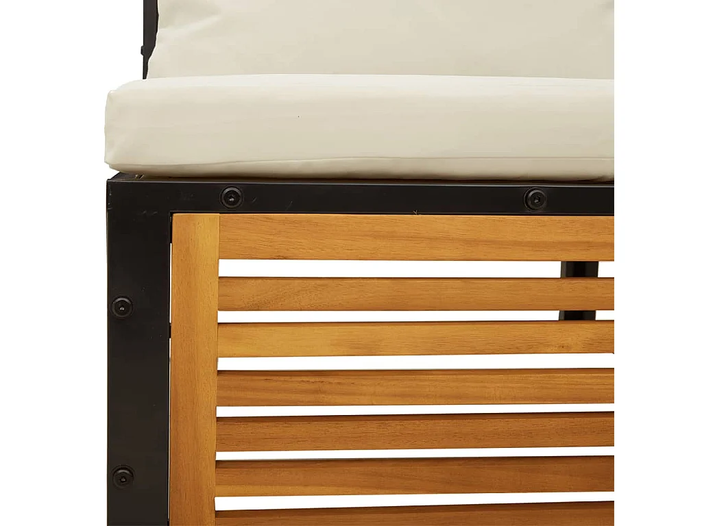 3 pcs conjunto de sofás de jardim com almofadões acácia maciça