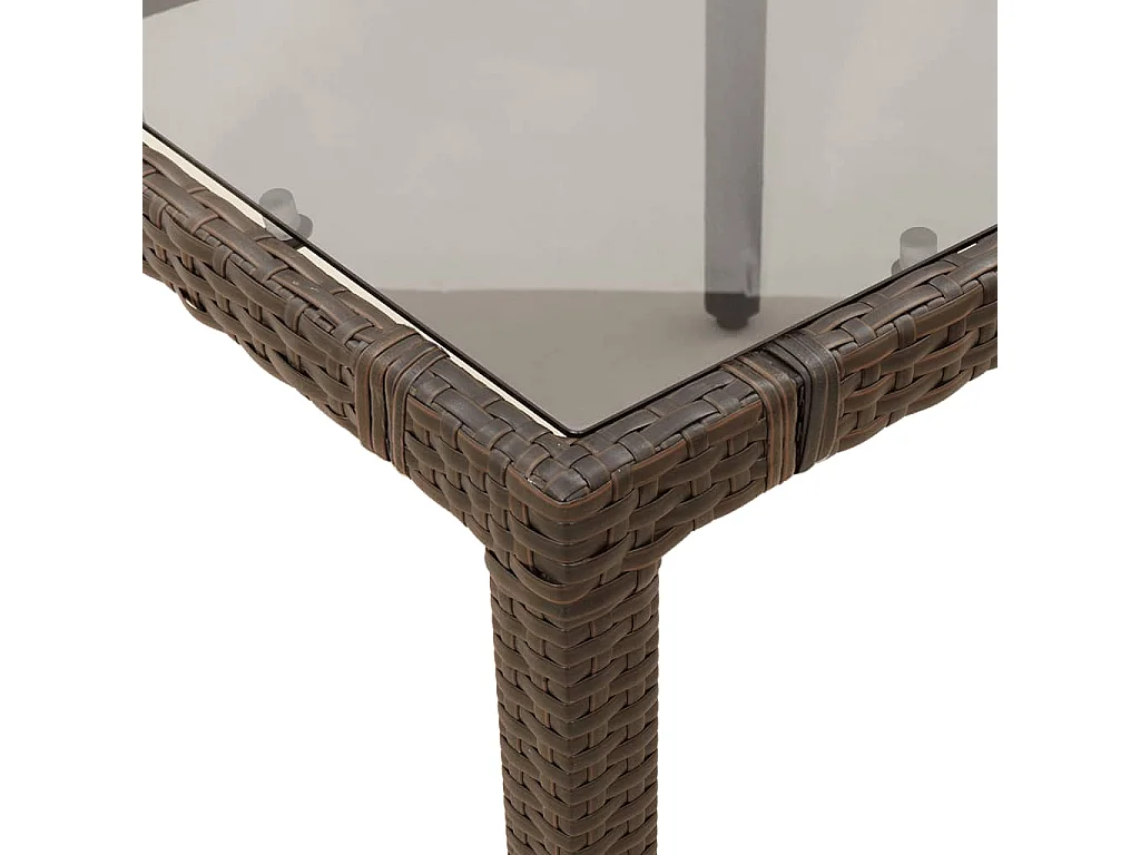 Set comedor de jardín 7 pzas con cojines ratán sintético marrón