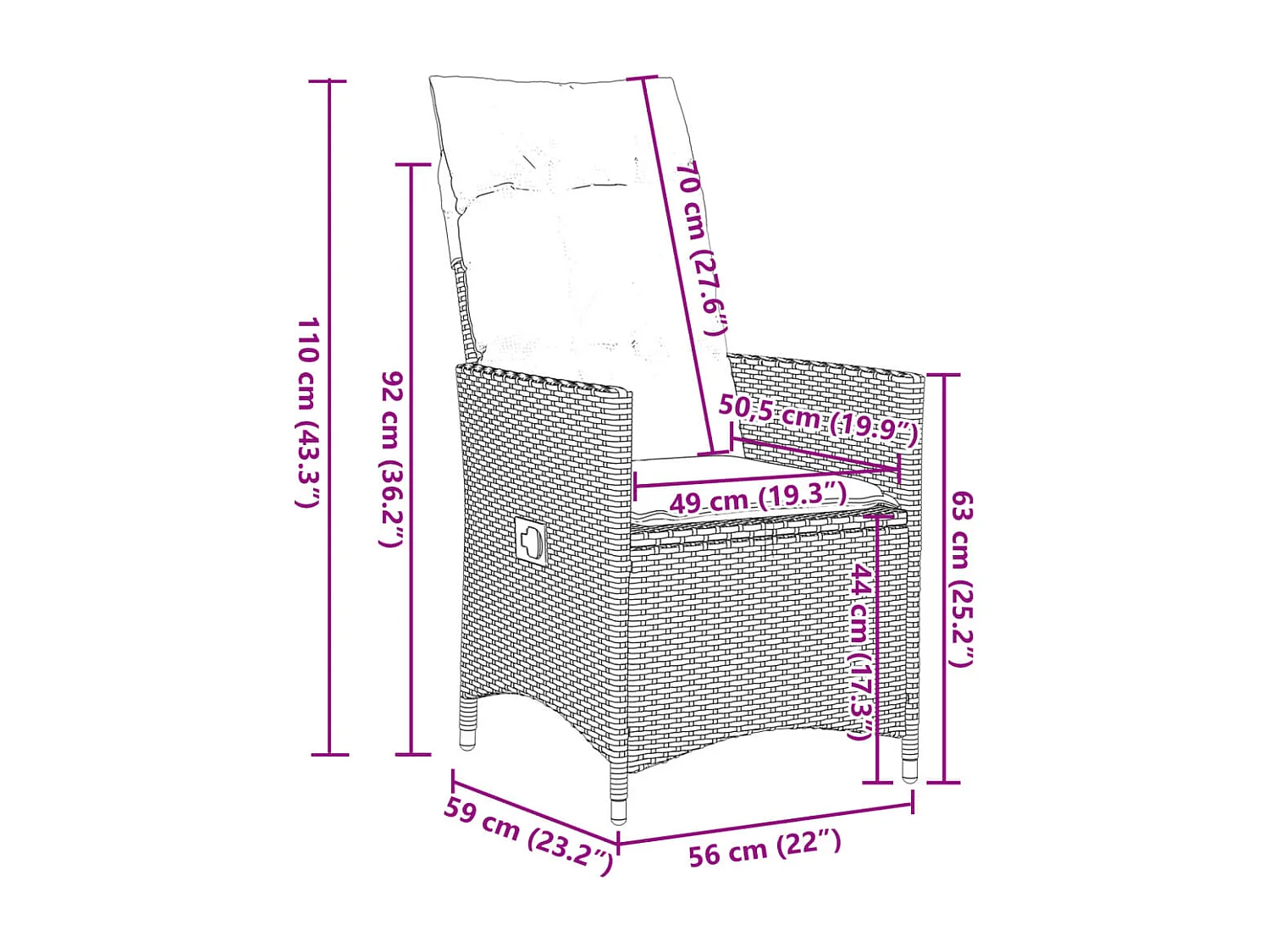 5-delige Tuinset met kussens poly rattan bruin