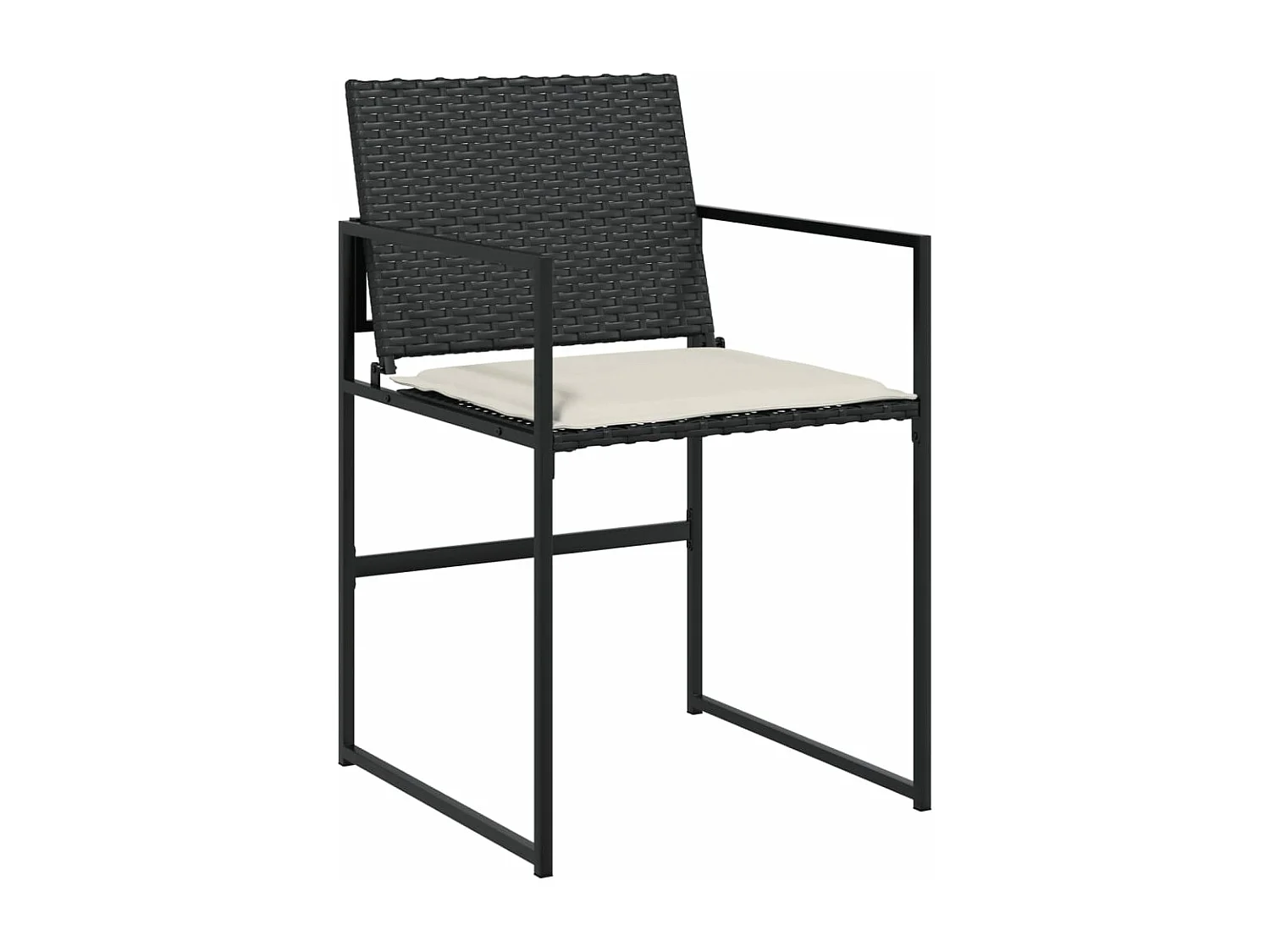13-tlg. Garten-Essgruppe mit Kissen Schwarz Poly Rattan