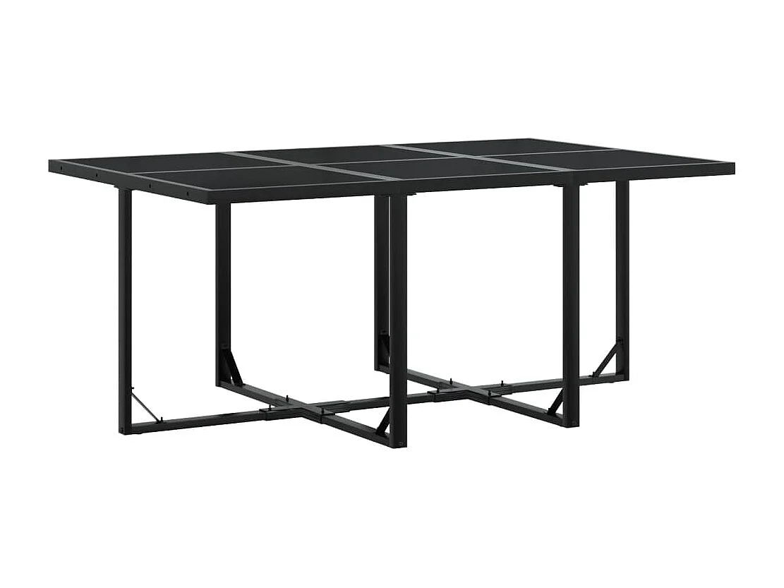 11 pcs conjunto de jantar p/ jardim c/ almofadões vime PE preto