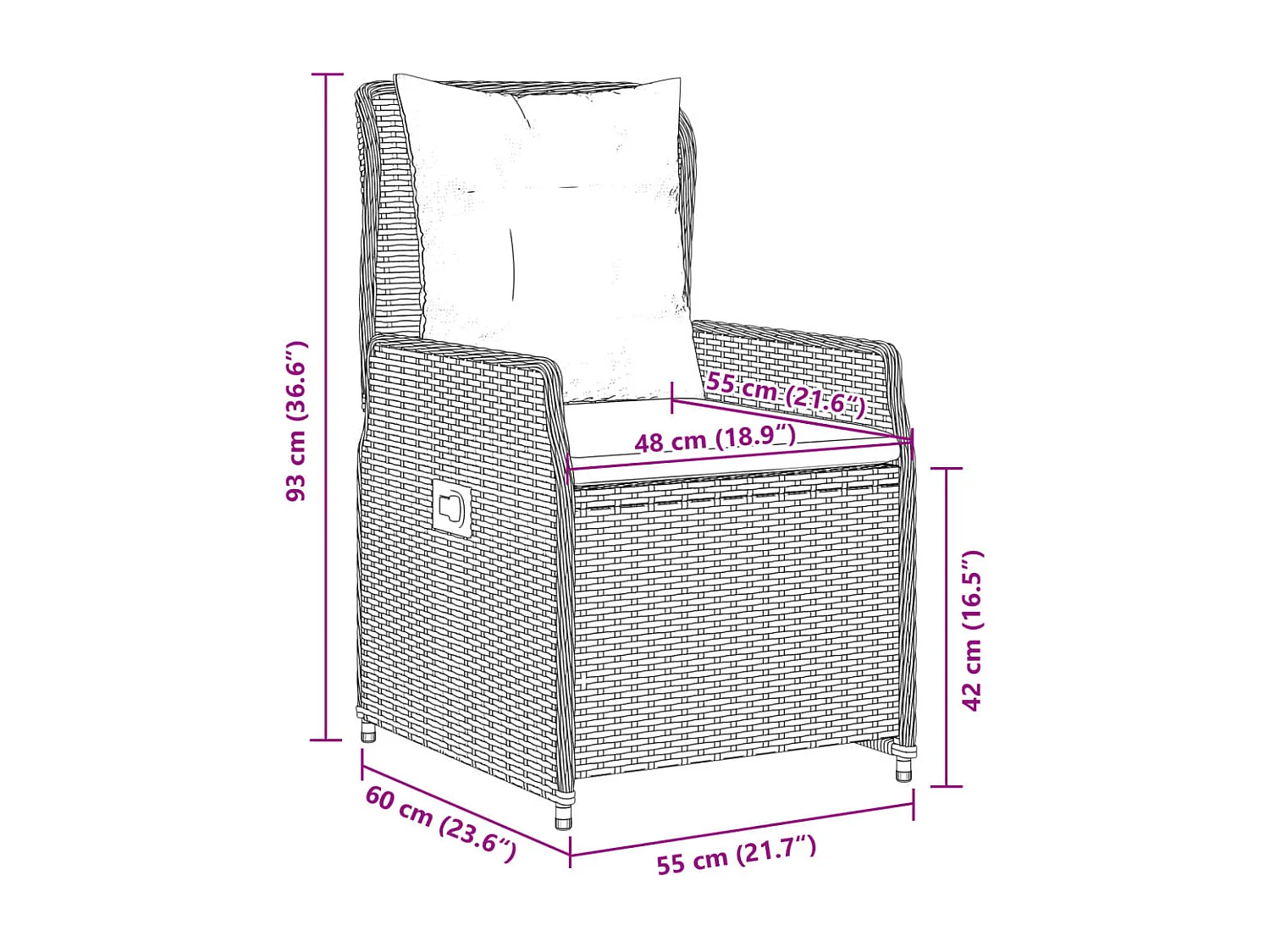 Ensemble à manger de jardin et coussins 9 pcs gris clair rotin