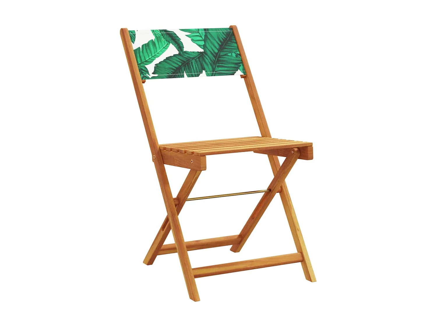 Ensemble de bistro 3 pcs motif de feuilles tissu et bois massif