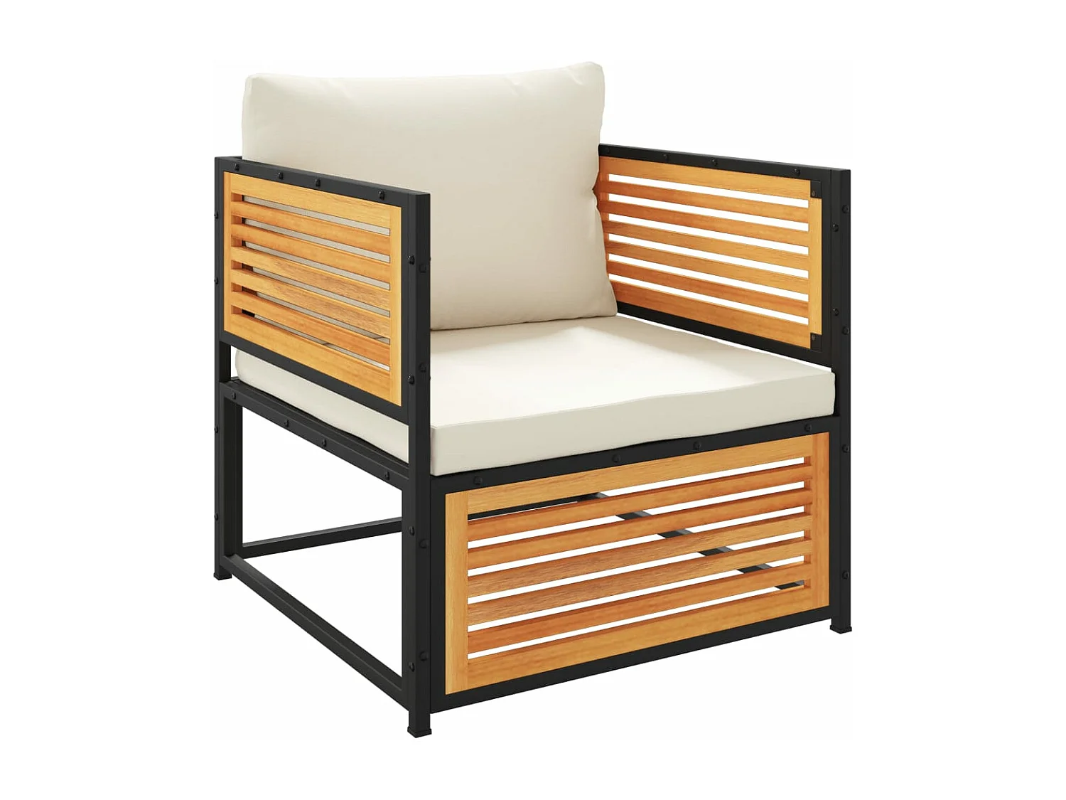 Salon de jardin avec coussins 7 pcs bois massif d'acacia