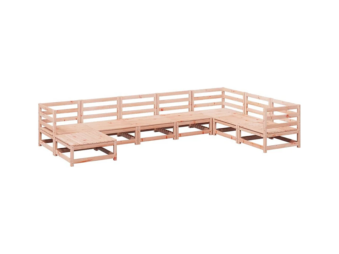 Salon de jardin 8 pcs bois massif sapin de douglas