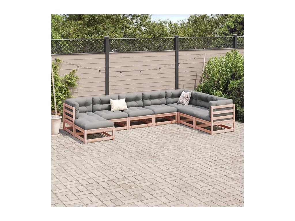 Salon de jardin 8 pcs bois massif sapin de douglas