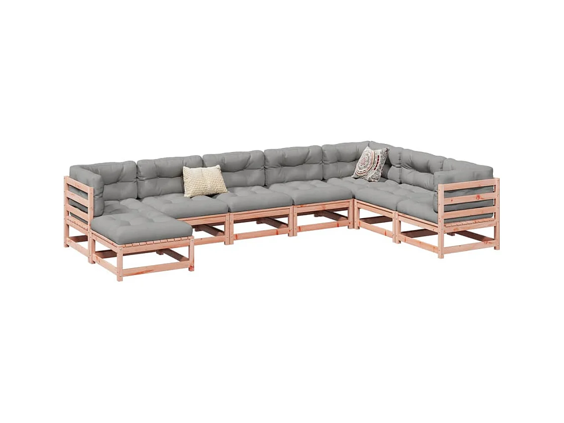 Salon de jardin 8 pcs bois massif sapin de douglas