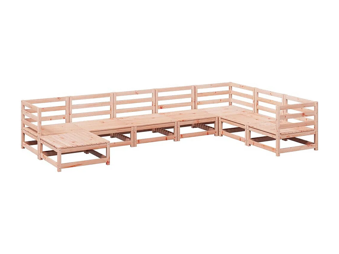 Salon de jardin 8 pcs bois massif sapin de douglas