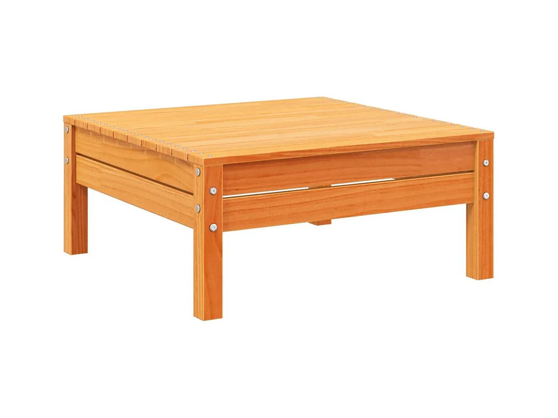 Salon de jardin 8 pcs avec coussins marron cire bois pin massif