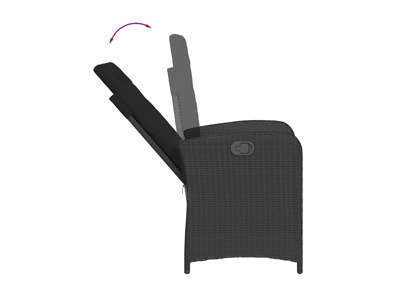 Ensemble à manger de jardin coussins 7pcs Noir Résine tressée