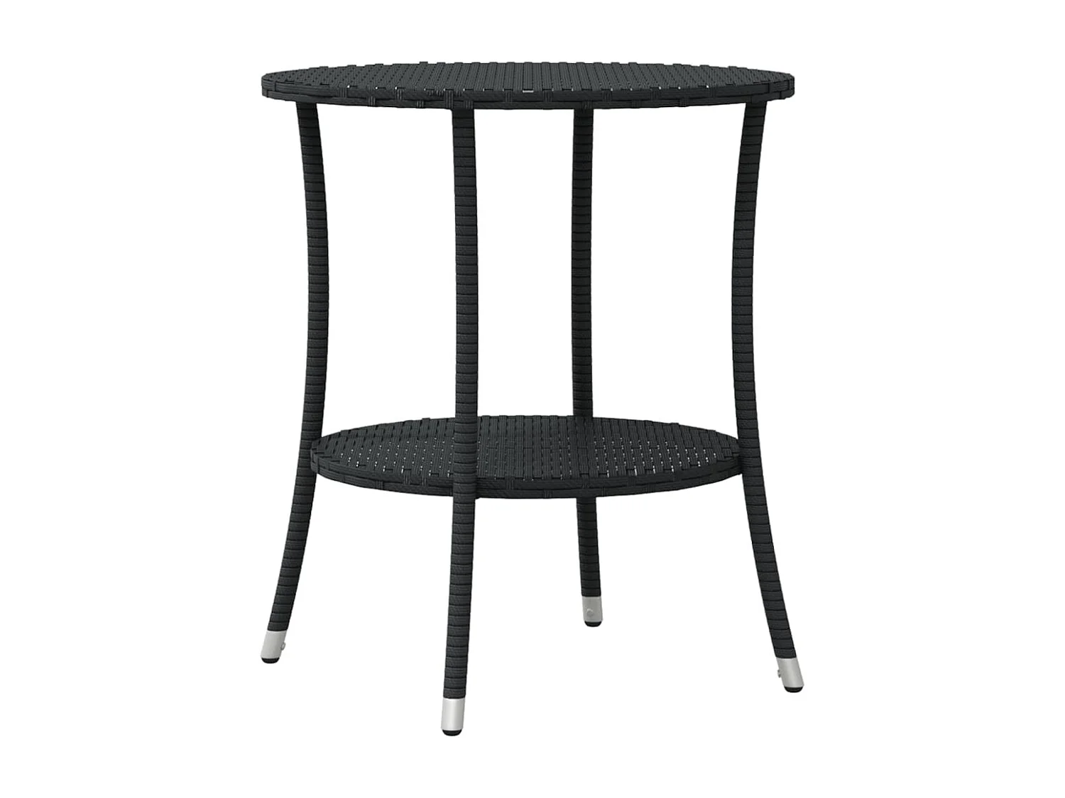 Ensemble de bistro 3 pcs avec coussins noir résine tressée