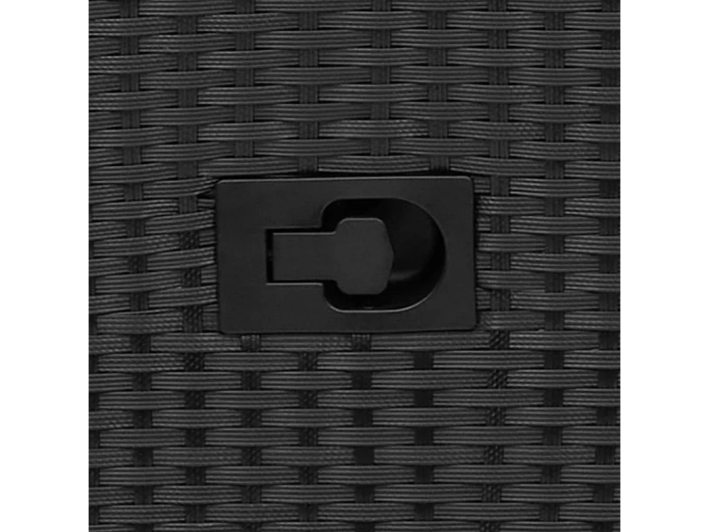 3 pcs conjunto de bistrô com almofadões vime PE preto