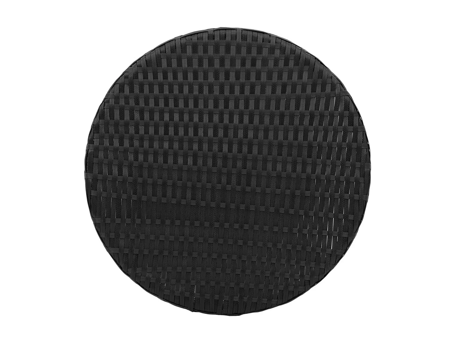 3 pcs conjunto de bistrô com almofadões vime PE preto