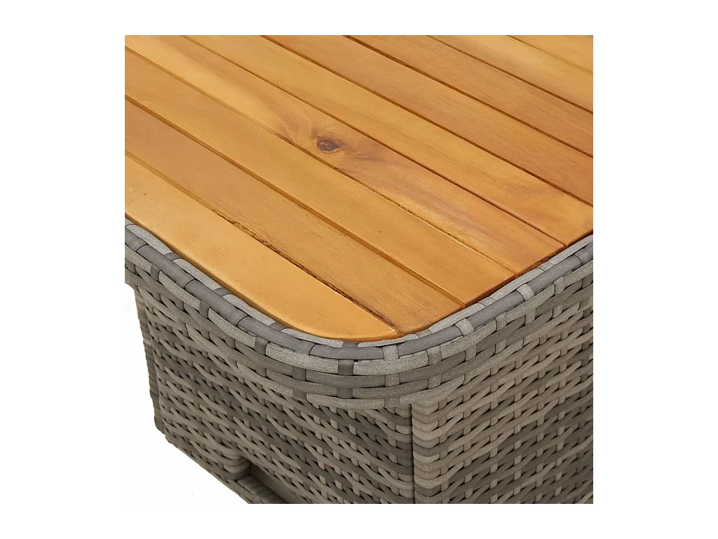 2-tlg. Garten-Essgruppe mit Kissen Grau Poly Rattan