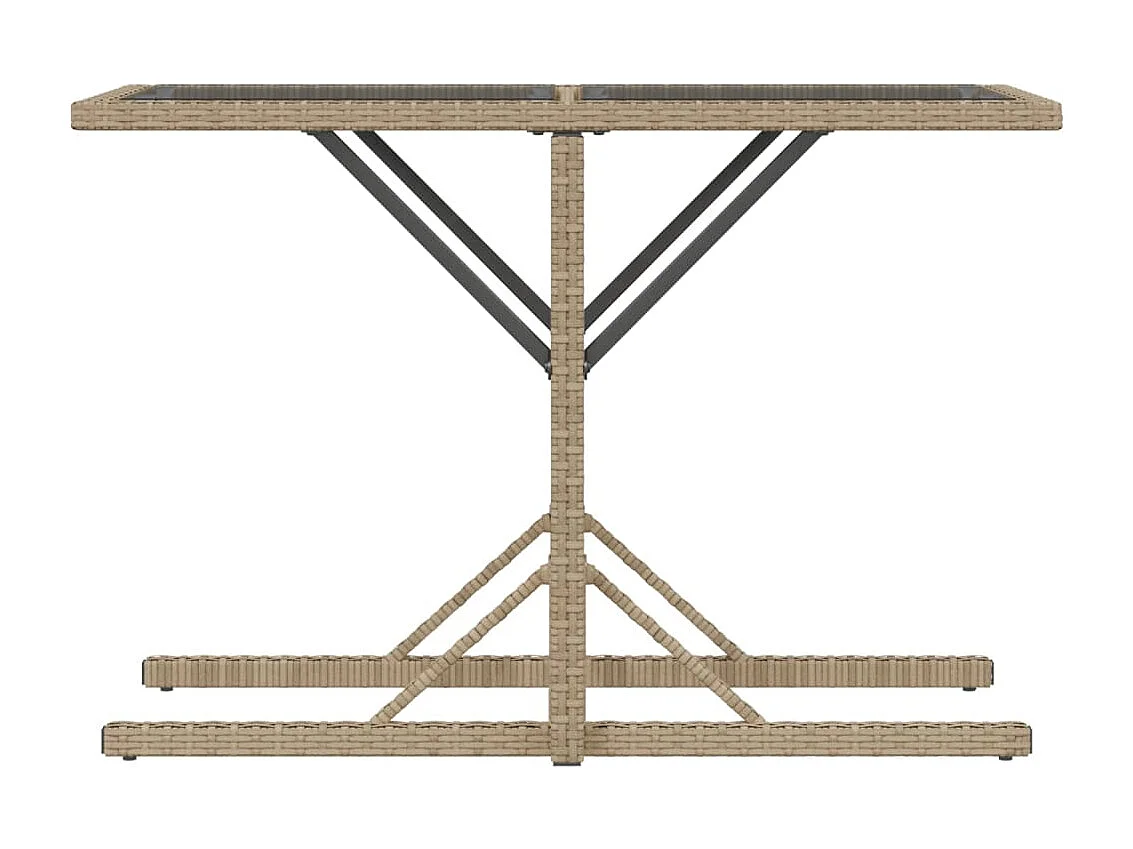 Ensemble de bistro 3 pcs avec coussins beige résine tressée