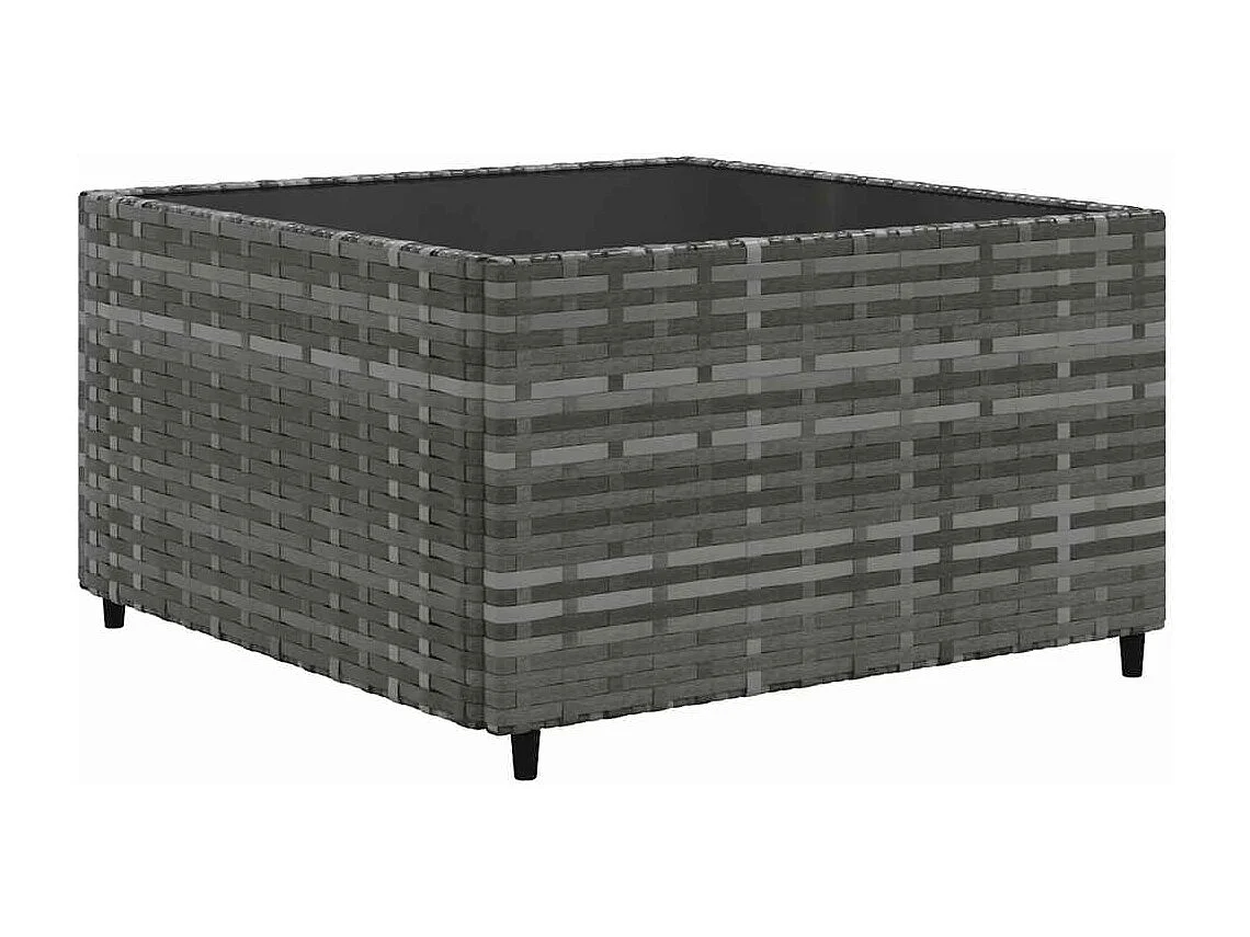 7-tlg. Garten-Lounge-Set mit Kissen Grau Poly Rattan