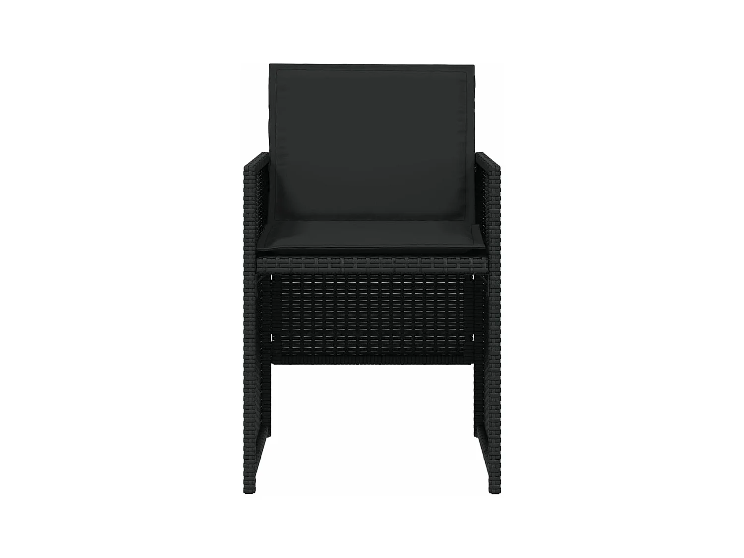 Set de muebles jardín 5 pzas con cojines ratán sintético negro