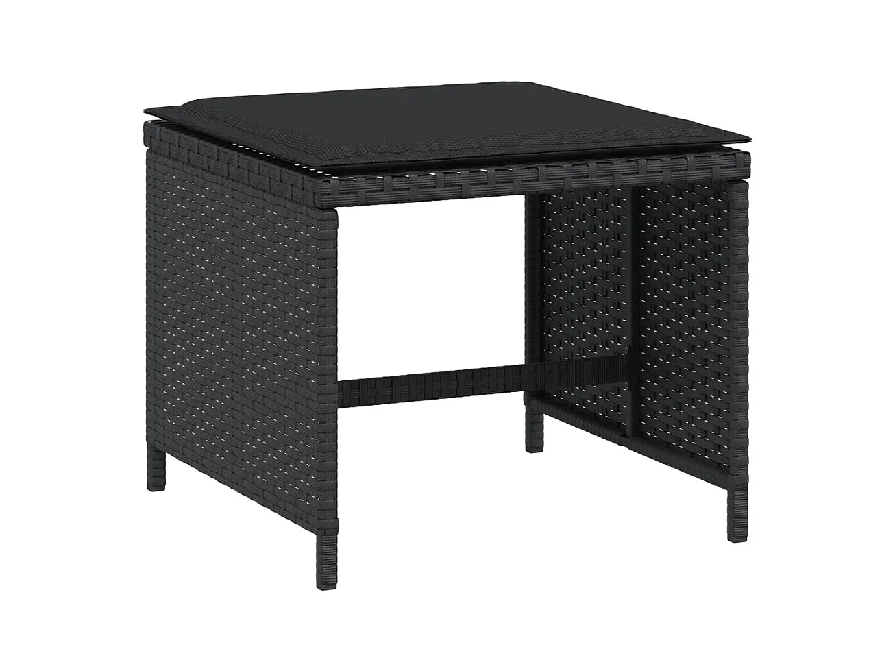 Set de muebles jardín 5 pzas con cojines ratán sintético negro