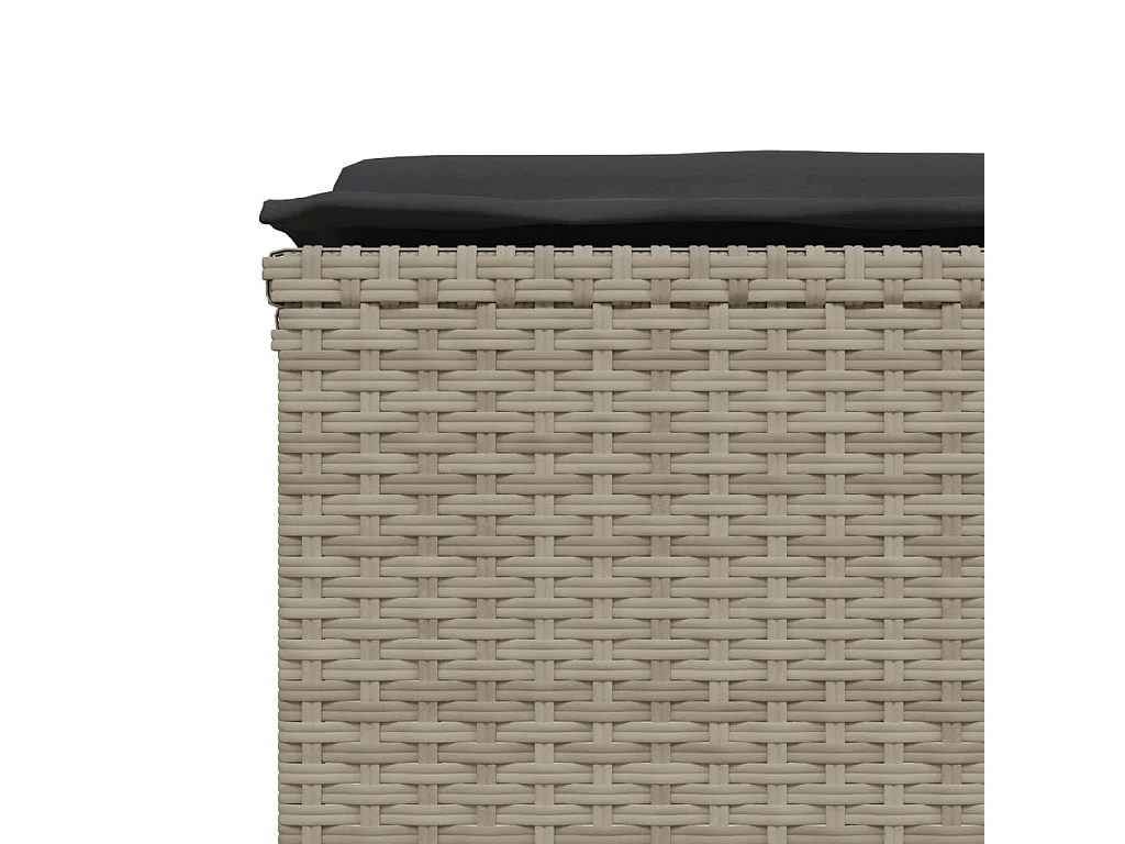 Set Divano da Giardino 5pz con Cuscini Grigio Chiaro Polyrattan