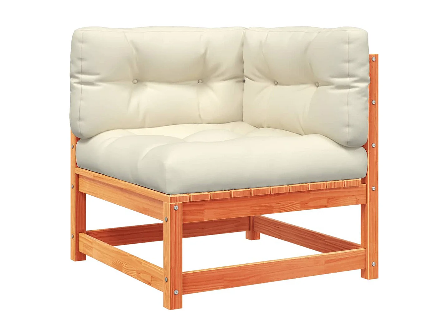 Set Divani Giardino 2 pz con Cuscini Marrone Cera Massello Pino