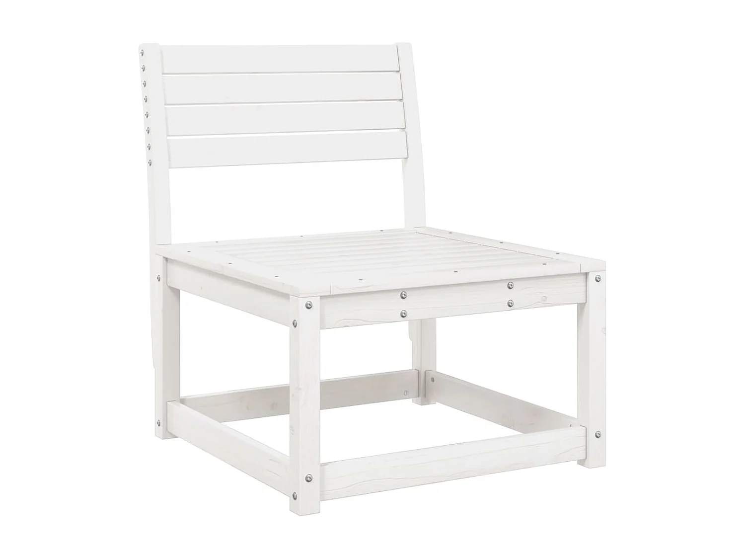 7 pcs conjunto lounge de jardim pinho maciço branco