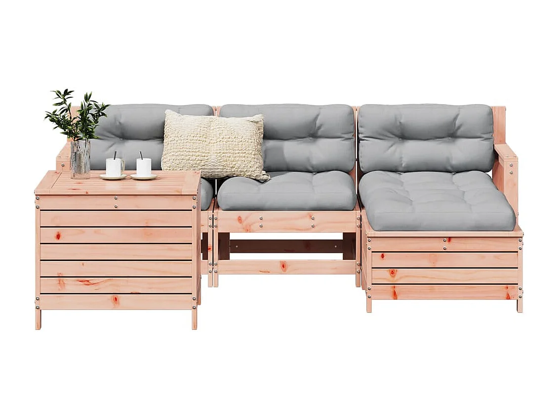 Salon de jardin 5 pcs bois massif sapin de douglas