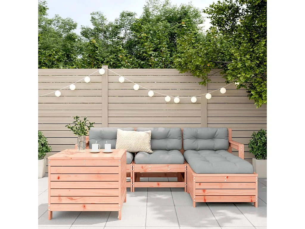 Salon de jardin 5 pcs bois massif sapin de douglas