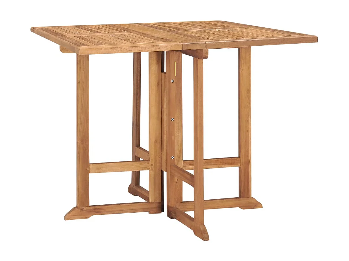 Ensemble à manger d'extérieur pliable 5 pcs Bois solide de teck