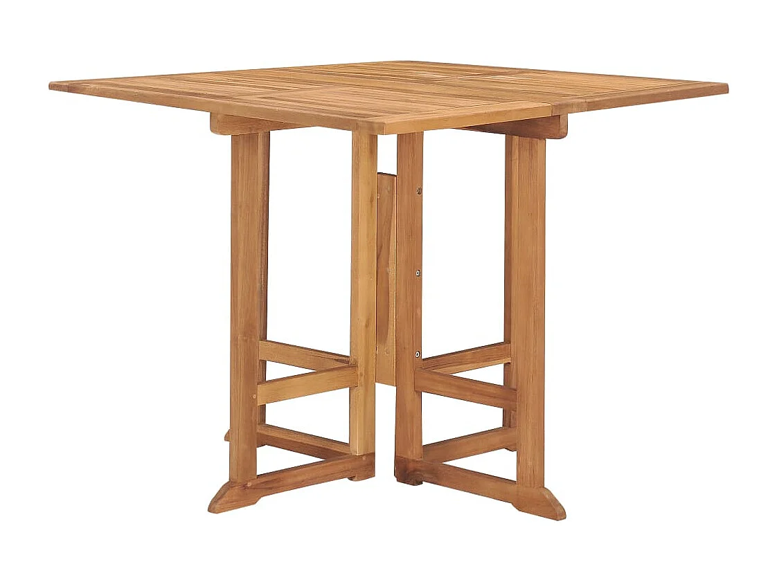 Ensemble à manger d'extérieur pliable 5 pcs Bois solide de teck