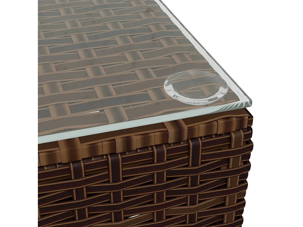 Salon de jardin 4 pcs avec coussins Marron Résine tressée