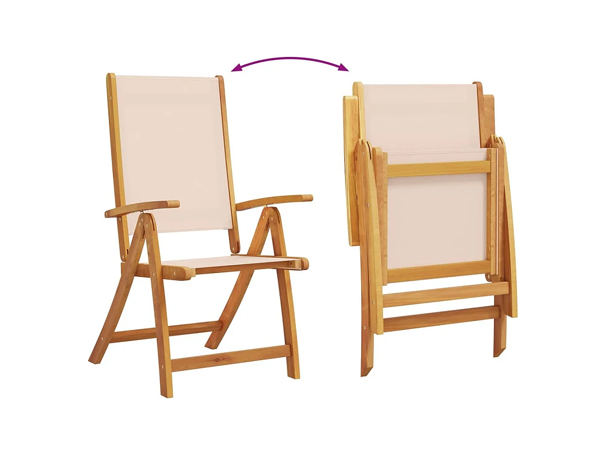 Ensemble à Manger de jardin 7pcs bois d'acacia solide textilène