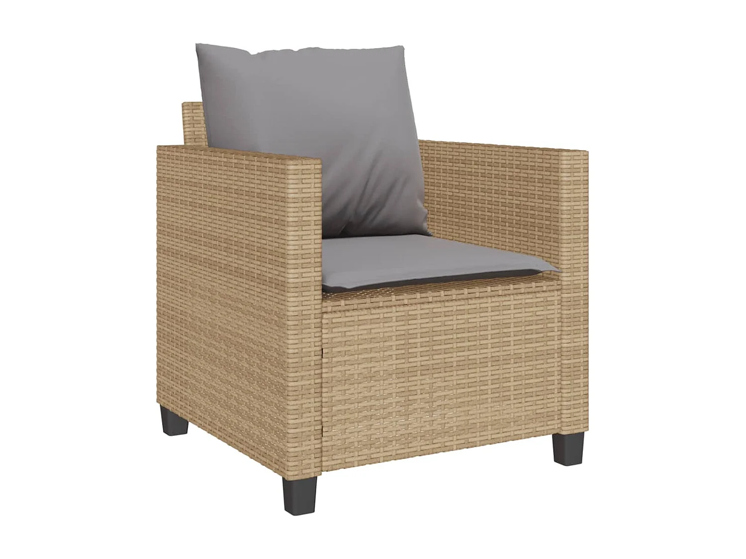 Set da Bistrò 3 pz con Cuscini Beige in Polyrattan