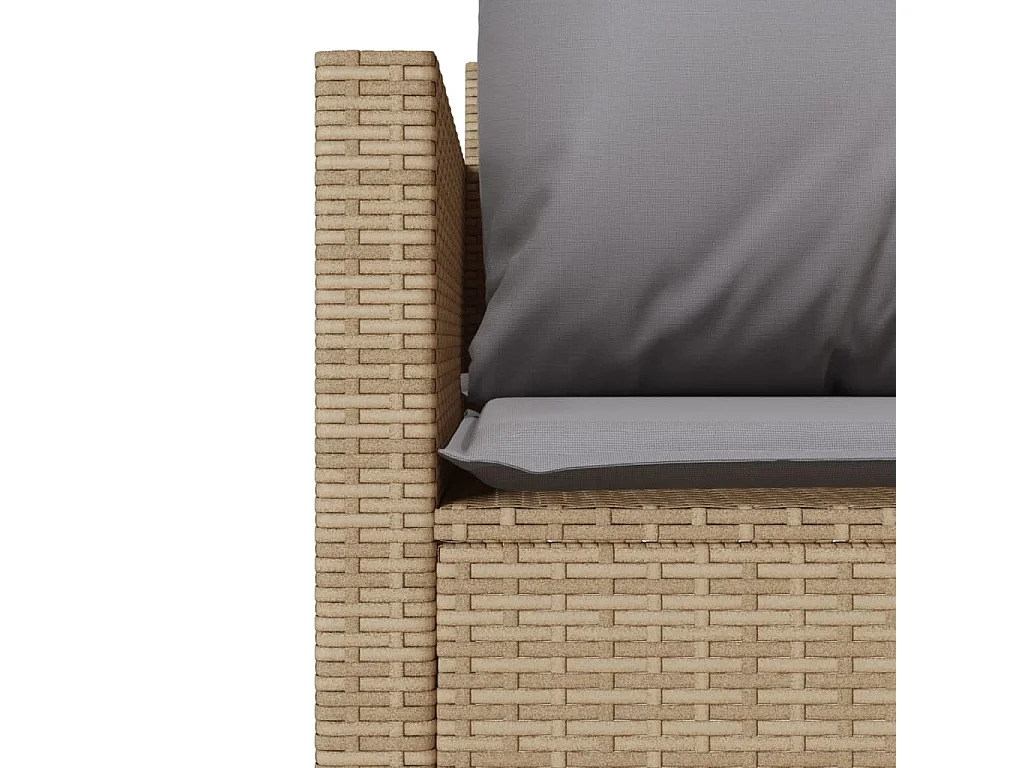 Set da Bistrò 3 pz con Cuscini Beige in Polyrattan