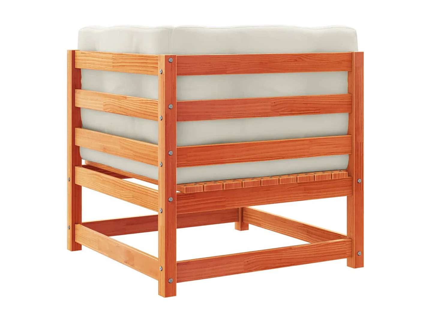 Set de sofás jardín 6 pzas con cojines madera pino marrón cera