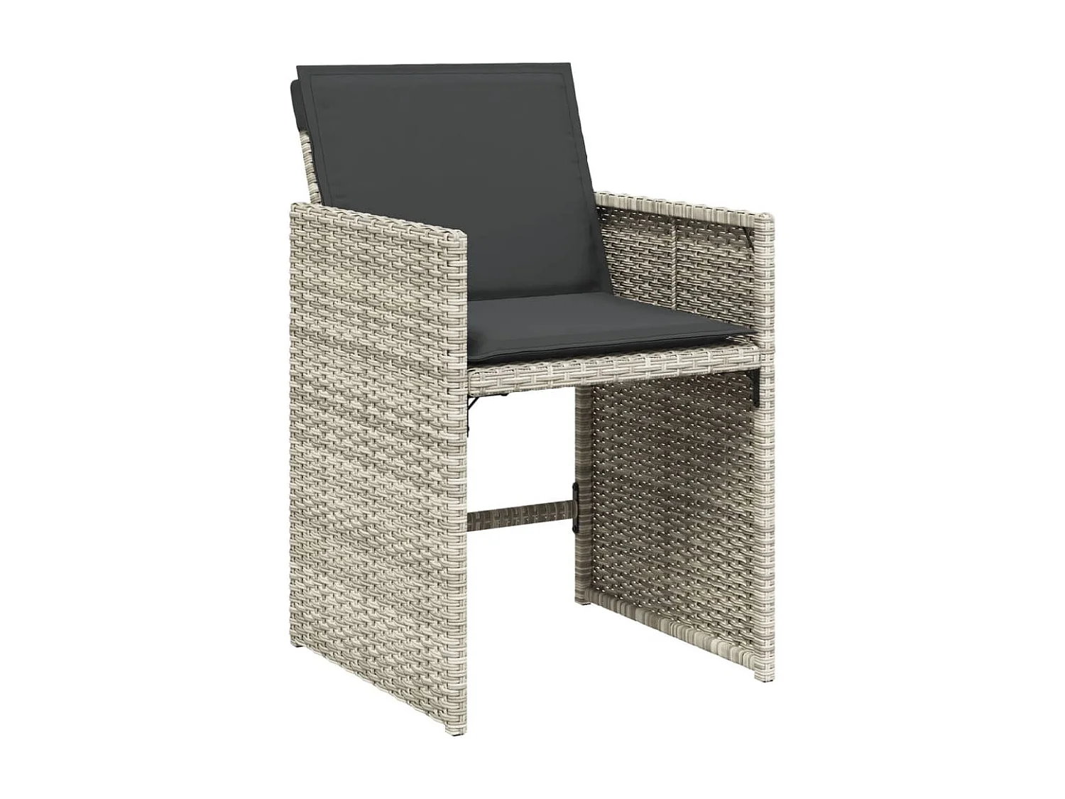 15-tlg. Garten-Essgruppe mit Kissen Hellgrau Poly Rattan