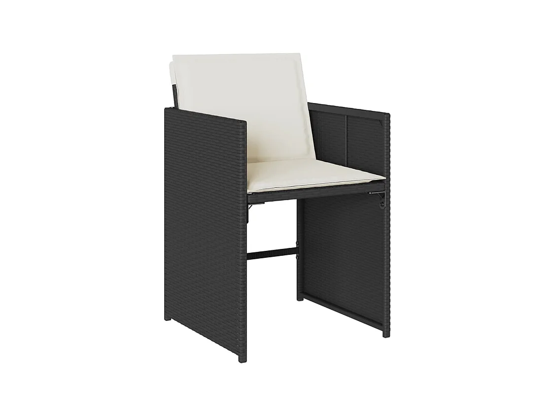 Ensemble à manger de jardin 9pcs coussins noir résine tressée