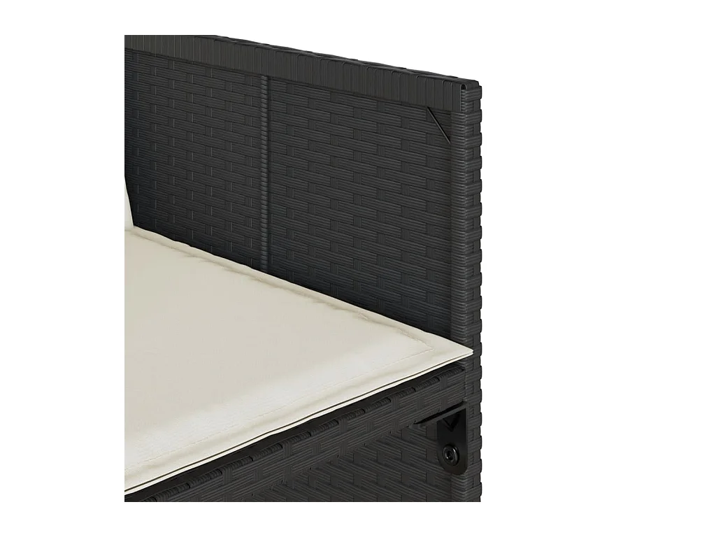 Ensemble à manger de jardin 9pcs coussins noir résine tressée