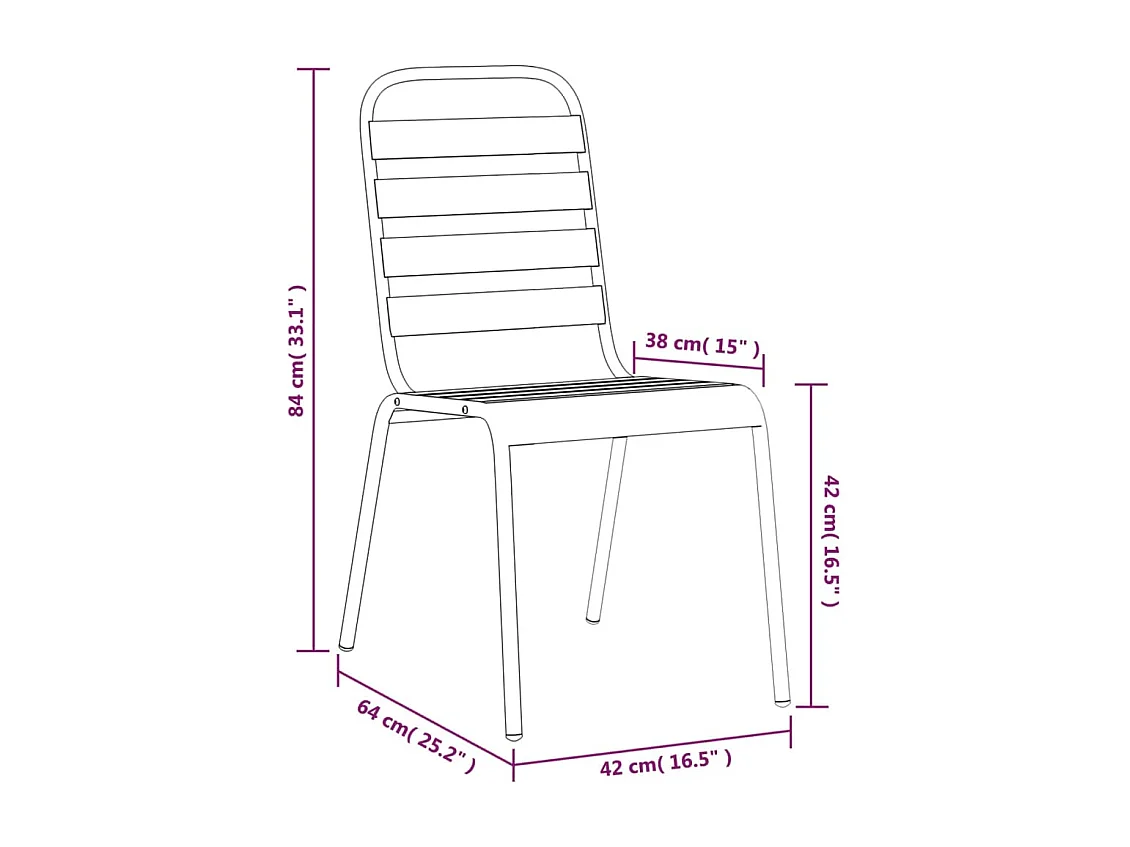 Juego de comedor de jardín 7 piezas acero gris antracita