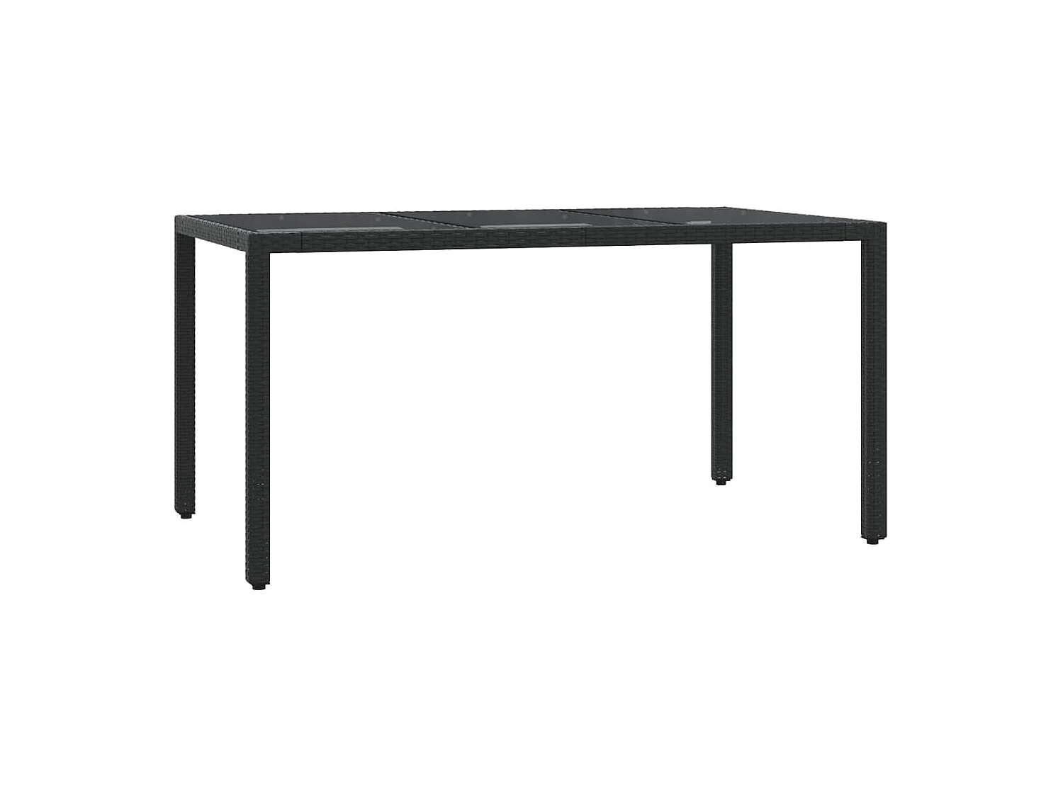 Ensemble à manger de jardin coussins 7pcs Noir Résine tressée