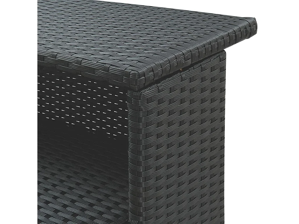 Ensemble de bar de jardin 3 pcs avec coussins noir poly rotin